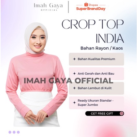 Manset Crop Top Rayon Premium Lembut Ukuran XL Standart BB 50-70 KG Polos Soft Rayon Lembut