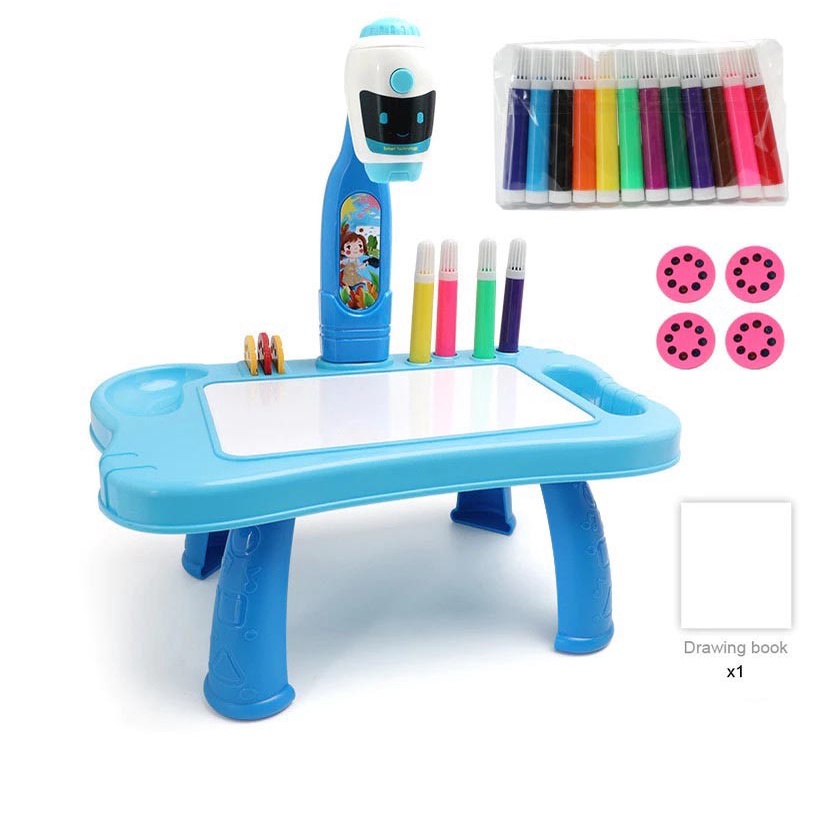 Meja Bermain Anak LED Projector Art Drawing Board - WBP23