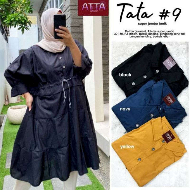 BAJU ATASAN WANITA JUMBO BIG SIZE KATUN LD 160 // TATA # 9 SUPER JUMBO TUNIK BY ATTA FASHION HQ/TUNI