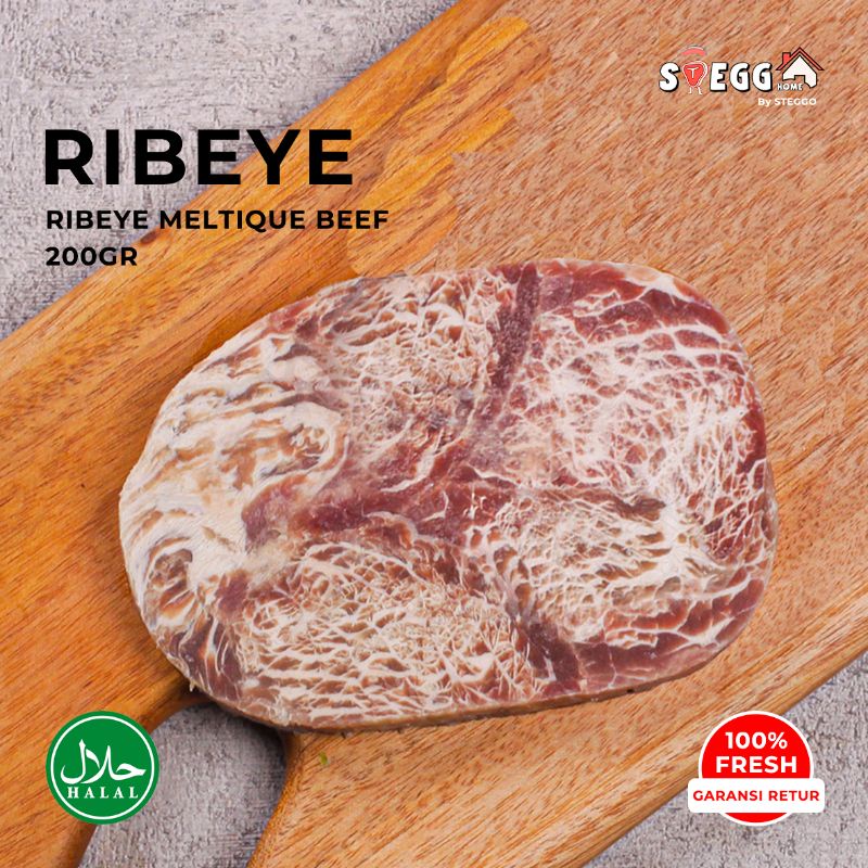 

Ribeye Beef Steak Premium 200 Gr meltique/ Daging Steak Sapi Rib eye Halal by Steggo