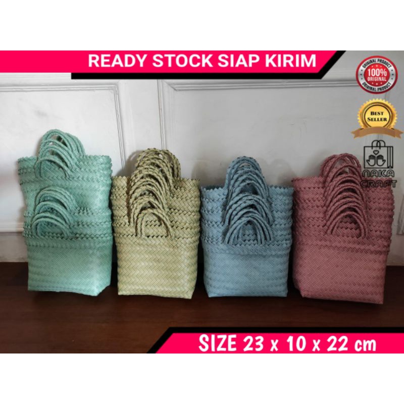 Tas Anyaman Polos Kecil / Tas Parcel Lebaran / Tas Bingkisan Hantaran Oleh-Oleh Khas Ngawi