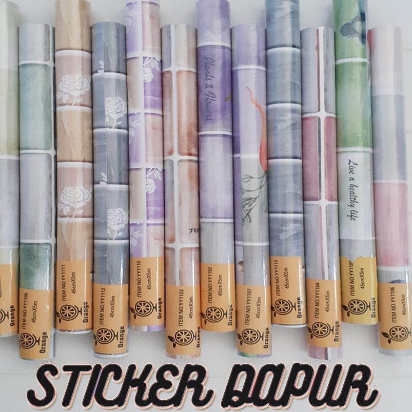 （DIKIRIM DARI JAKARTA） PROMOSticker Dapur & Kamar Mandi ANTI AIR,ANTI MINYAK panjang 5m YY1101 BE