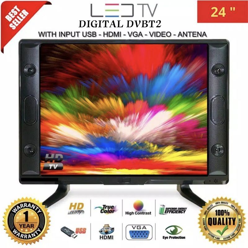 WEYON SIVATEL LED TV DIGITAL 24 INCH SUPPORT INPUTAN HDMI-VGA-AV-DC-USB