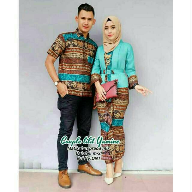 Sarimbit Batik Anggun Couple Lilit Yasmine - Warna Merah, Tosca,Maroon,Biru,Kuning - M L XL