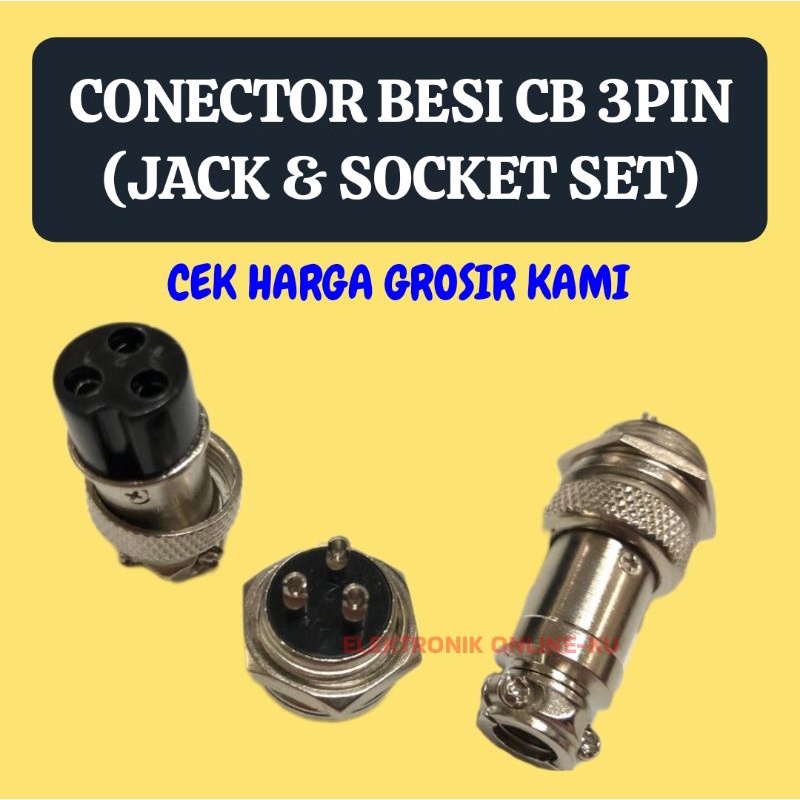 CONECTOR BESI CB 3PIN (JACK &amp; SOCKET SET)