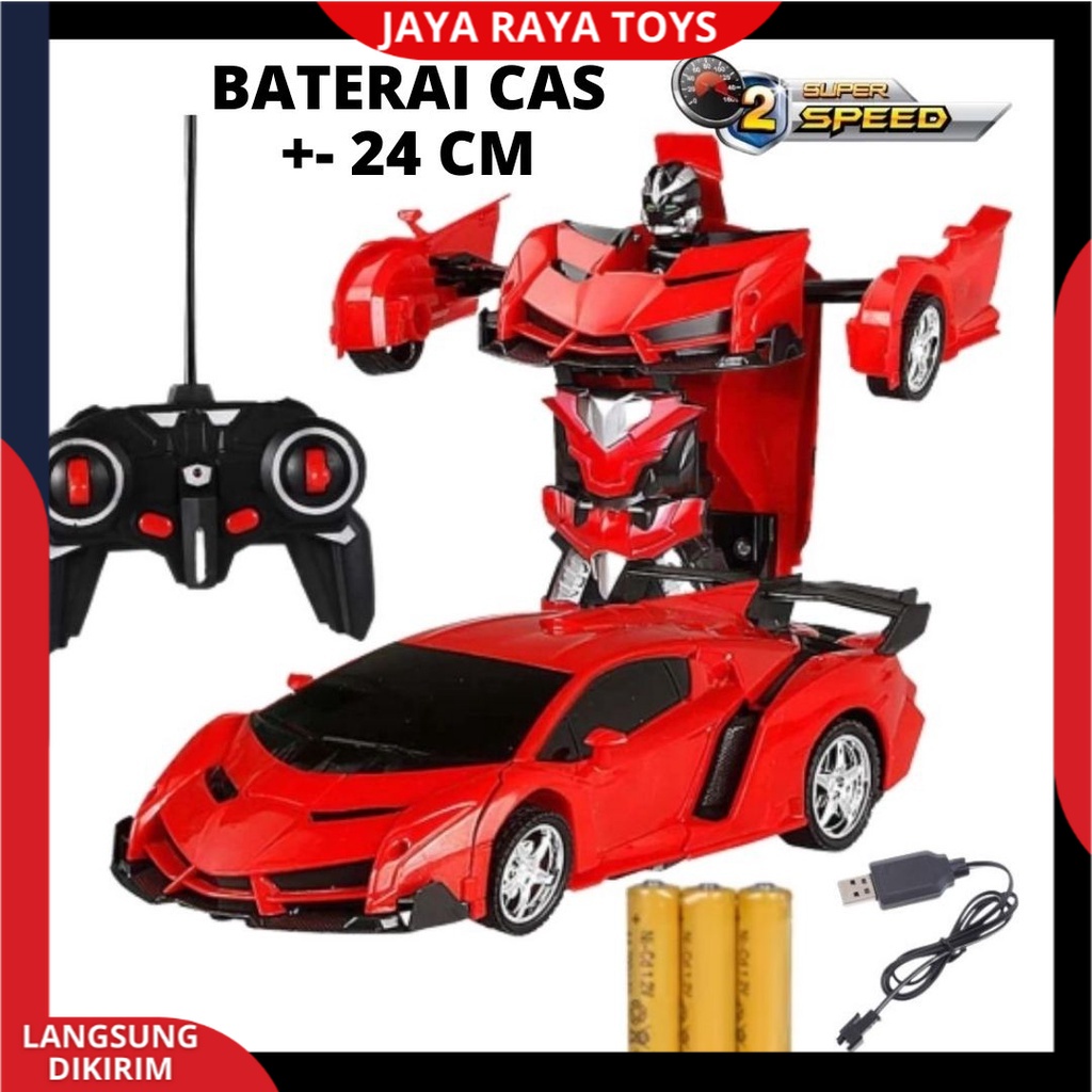Mainan Mobil Remote Control Robot Transformer Autobot Rc The Last Knight Baterai Cas terbaru