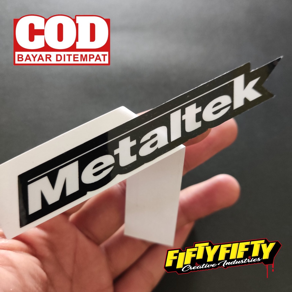 Stiker Print Cut METALTEK Stiker Printing Laminasi Glossy Stiker Motor Mobil Helm Sudah Membentuk Pola Desain