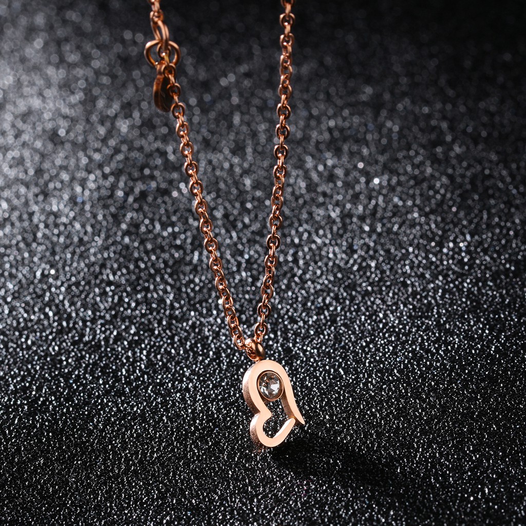 Kalung fashion aksesoris titanium korea hadiah wanita cewek 316L anti karat KK043 tulisan love