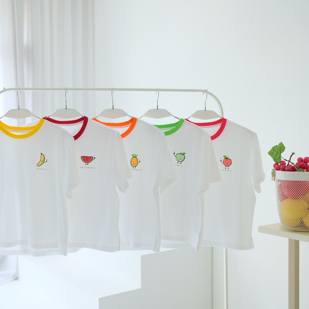 Kadaka T-0337 Tshirt Kaos Korea Fruits Super Cute Colorful