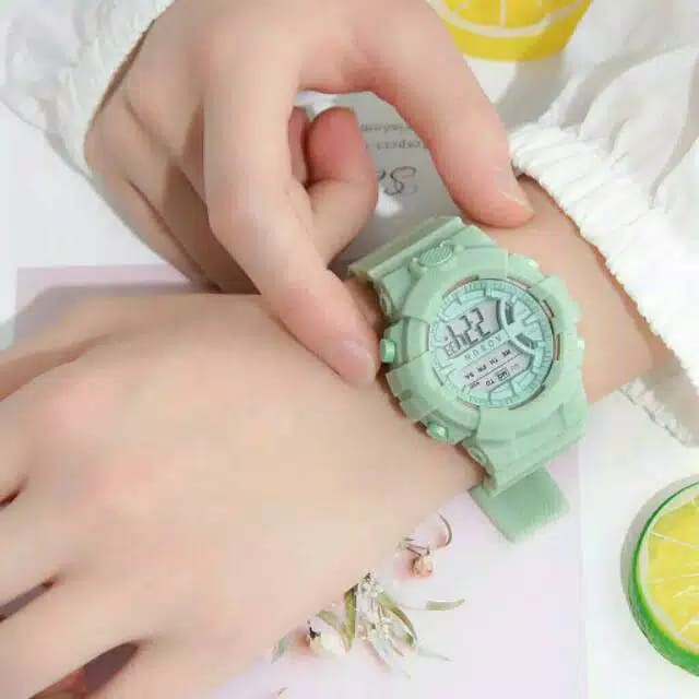 (COD) JAM TANGAN WANITA DIGITAL KOREAN STYLE SS-18 RUBBER