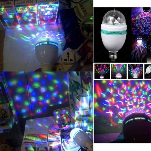 Bohlam Disco LED Berputar Party Warna Warni