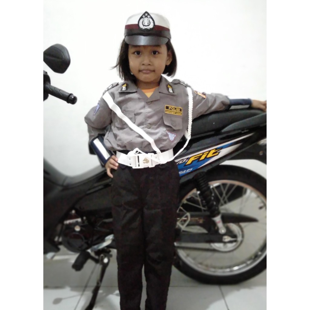 DISKON BAJU PROFESI POLWAN ANAK HIJAB KOSTUM POLWAN ANAK BAJU POLISI ANAK
