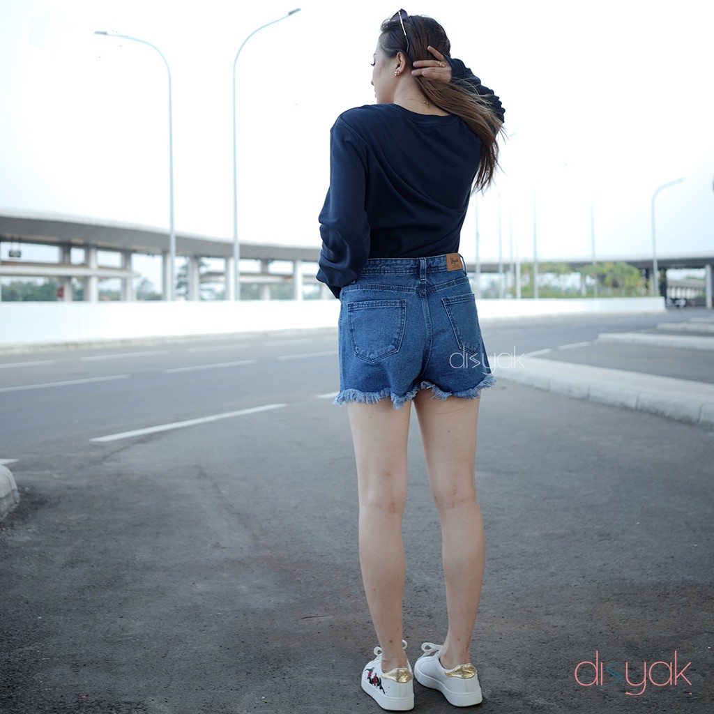 DISYAK - Hotpants Jeans Full Buttons Bio Wash 1012-2012