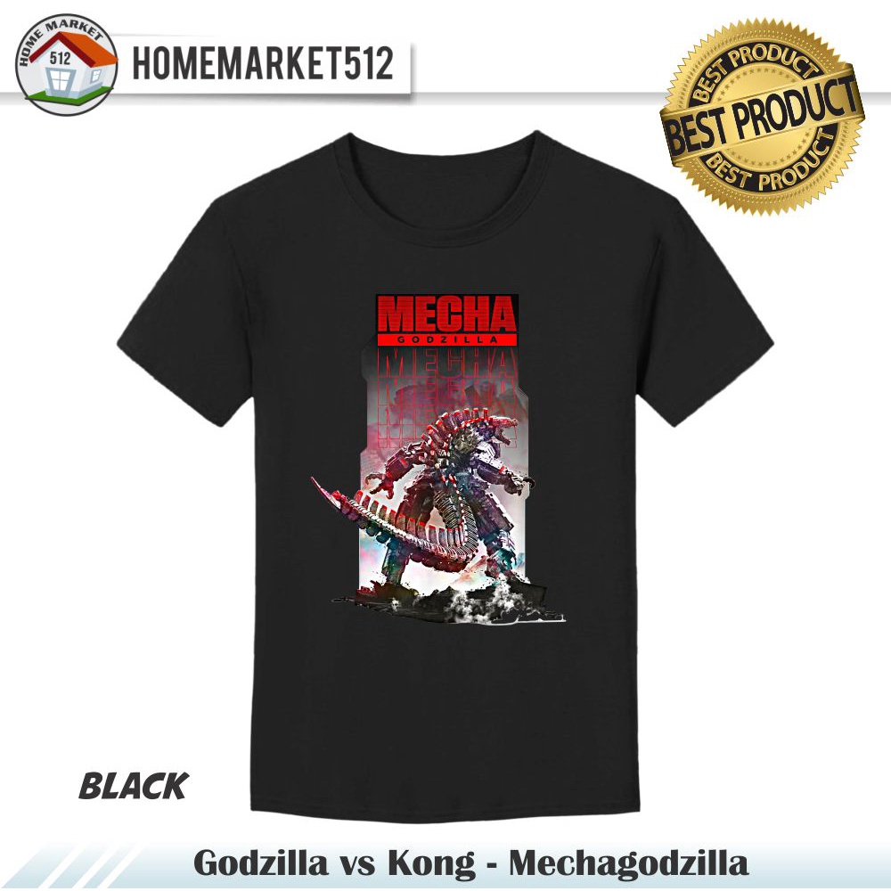 Kaos Pria Godzilla vs Kong - Mechagodzilla Kaos Pria Wanita Premium Dewasa Premium - Size USA : S-XXL    | Homemarket512-1