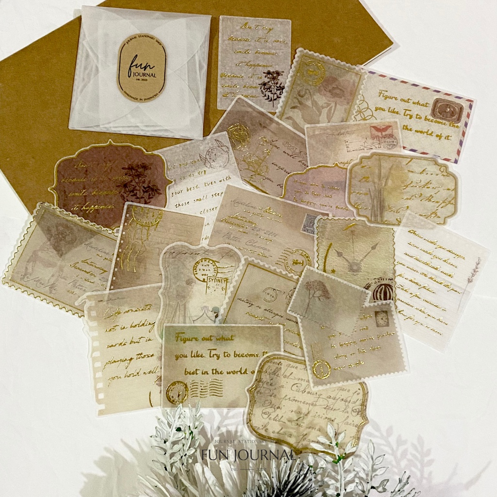 

DOCUMENT WITH GOLD FOIL STICKER STIKER PACK UNTUK JOURNAL JURNAL PLANNING PLANNER SCRAPBOOK DIY BUJO