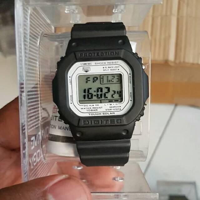 JAM TANGAN PRIA / WANITA DIGITAL DIGITEC DG 2024T BLACK WHITE ORIGINAL