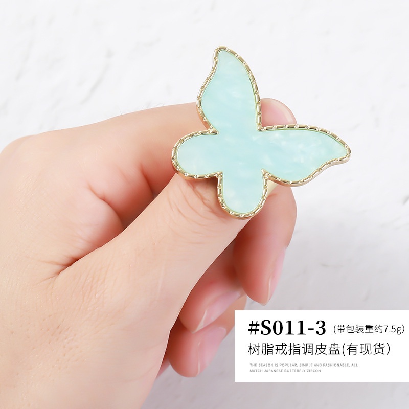 MSY Ring Pallete Nail Art Shell /Display Palet Butterfly/Wadah Pencampuran Warna/Acrylic Finger Ring Plate Manicure Tool