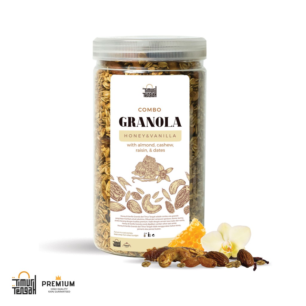 Granola Vanila 500 gr  Timur Tengah Sereal Oat Healthy Food Original 100%