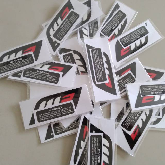 sticker stiker wp tempel/ sticker shockbreaker wp plus warning