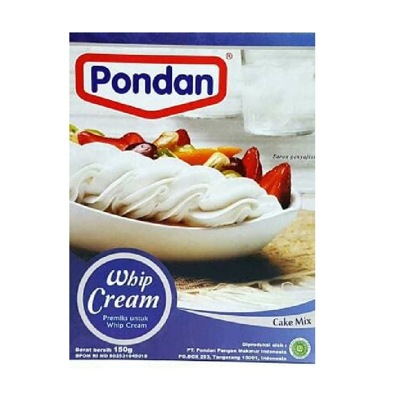 PONDAN WHIP  CREAM  150GR WHIPPING  CREAM  BUBUK WHIPPED  