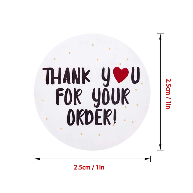 500pcs / Roll Stiker Segel Amplop Desain Thank You For Your Order Untuk Toko / Hadiah