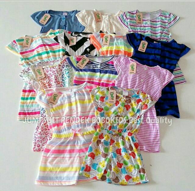 GROSIR jumpsuit bobokids / jumpsuit pendek bobo kids / jumpsuit pendek bobo kids