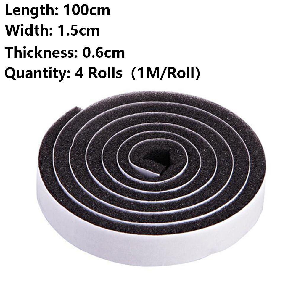 Top 4Rolls/4M Sealing Strip Foam Cegah Debu Stiker Isolasi Anti Bising