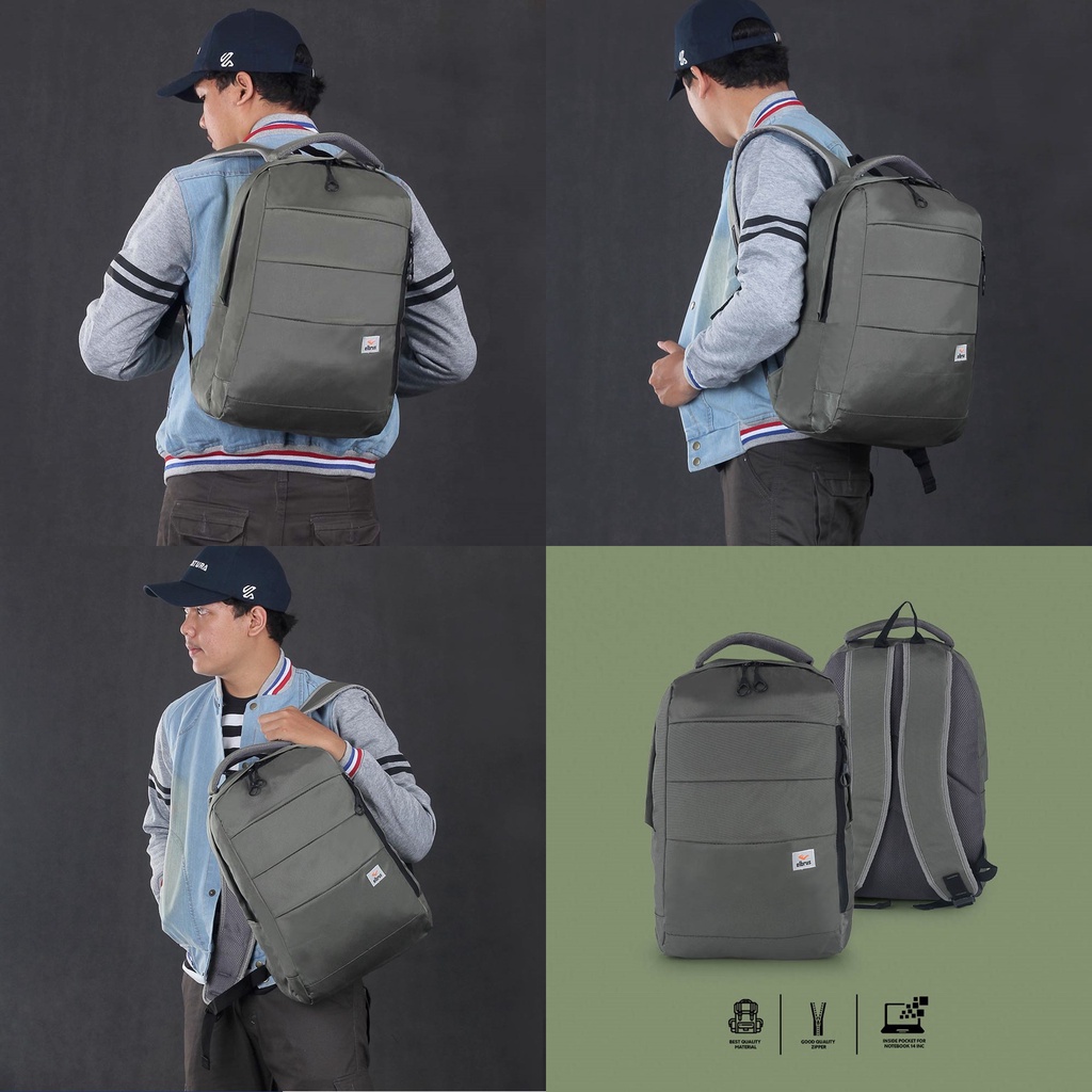 Tas Ransel Laptop 14Inch Elbrus Original Model Unisex Cewek Cowok Tas Punggung Backpack Tas Bahu Laptop 14inci