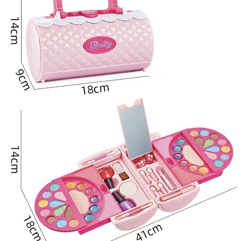 children make up bag pretend plays mainan dandan anak bentuk tas- kado anak cewek - kado anak perempuan 5 tahun - hadiah ultah cewek - kado ulang tahun anak cewek