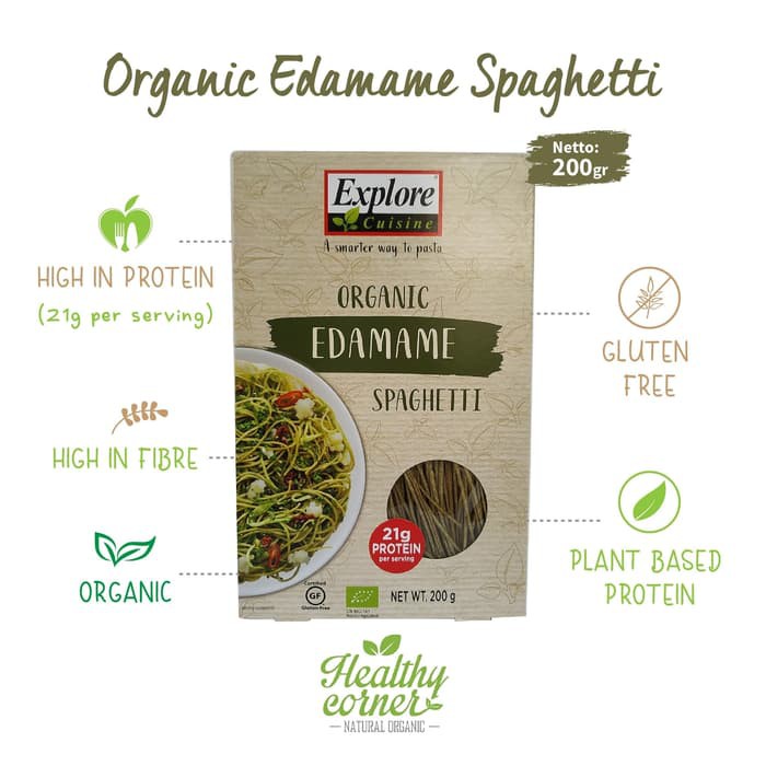 

HCS. 25 Organic Gluten Free Edamame Spaghetti Mie Pasta Spageti 200 gr Explore