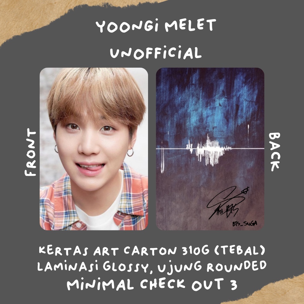 [UNOFFICIAL] PHOTOCARD BTS YOONGI MELET PC SAMSUNG SUGA AGUSTD