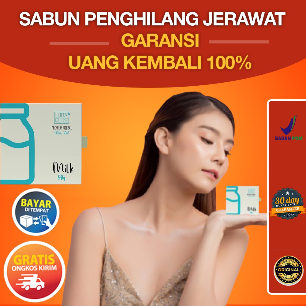 Skincare Penghilang Flek Hitam / Sabun Cucui Muka Lurapure Varian Milk Pemudar bekas Jerawat