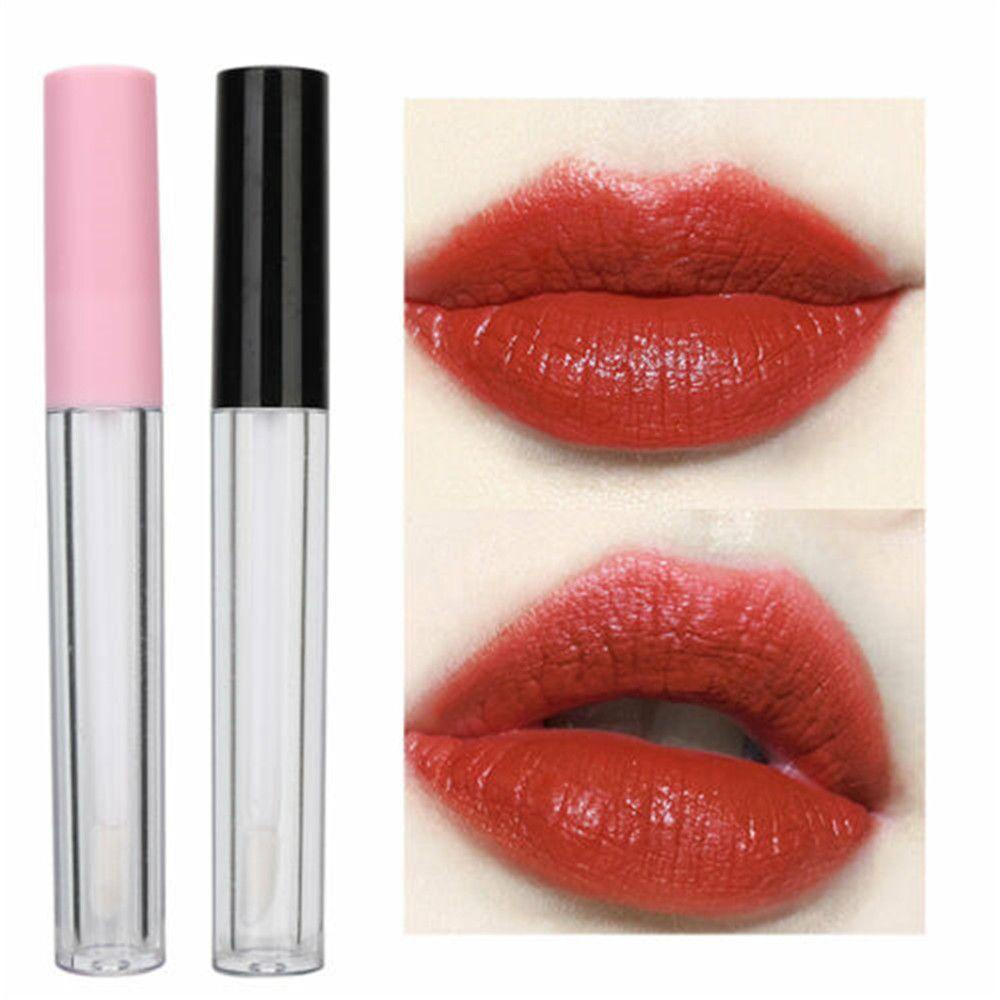 R-FLOWER 5/10 Pcs Tabung Lip Gloss 3ml Dengan Kuas Portable DIY Kosmetik Ukuran Mini Botol Isi Ulang