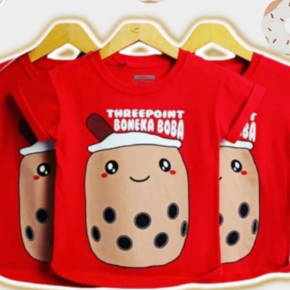 KAOS ANAK THREE POINT/ KAOS ANAK BONEKA BOBA / KAOS DISTRO ANAK