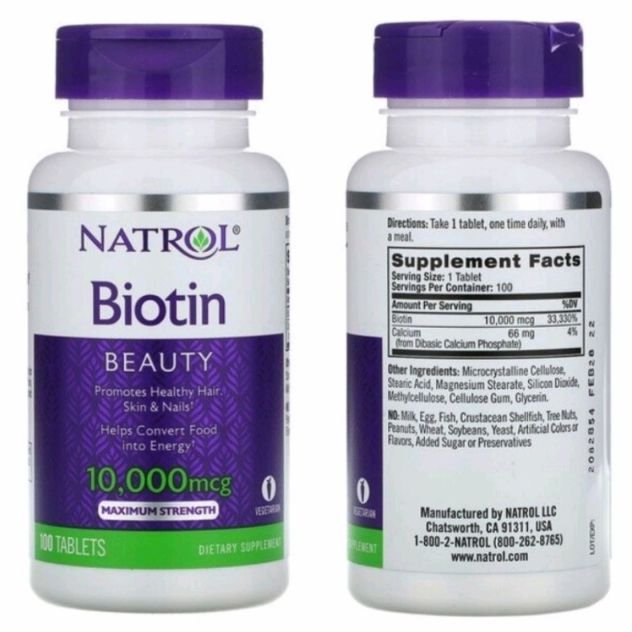 Jual Natrol Biotin 10000 mcg 100 tablets Original Made in USA | Shopee ...