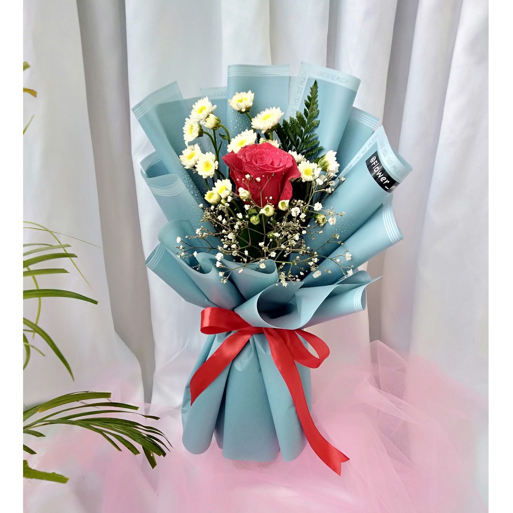 flower medan buket mawar asli fresh flower hand bouquet birthday anniversary valentine medan