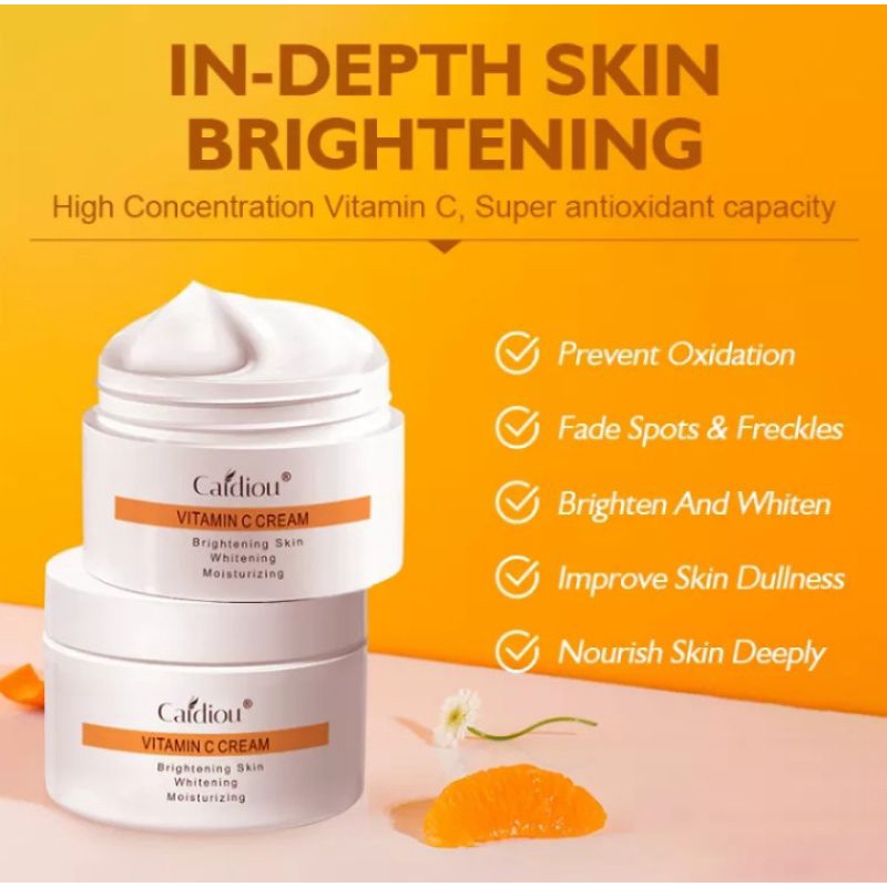 CAIDIOU VIT C BRIGHTENING CREAM | CREAM PEMUTIH WAJAH, HILANGKAN FLEK BANDEL, KULIT HITAM, ANTI KERIPUT