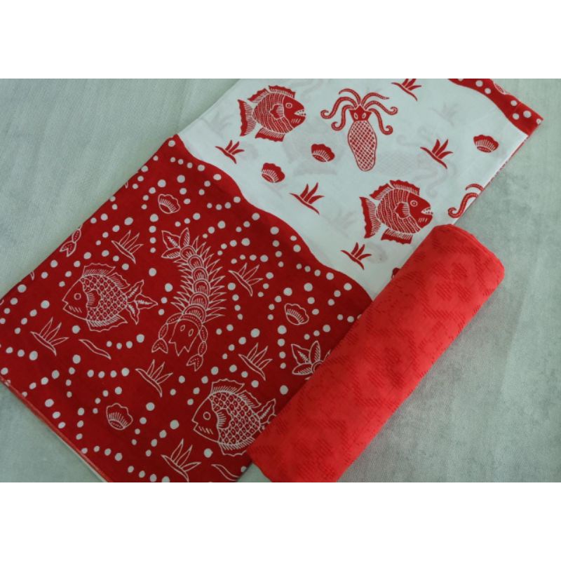 Kain batik katun motif ikan