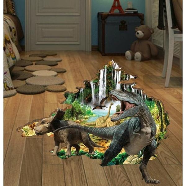 ```````] Stiker Lantai / Dinding / Wall Sticker (3D): Era Dinosaurus