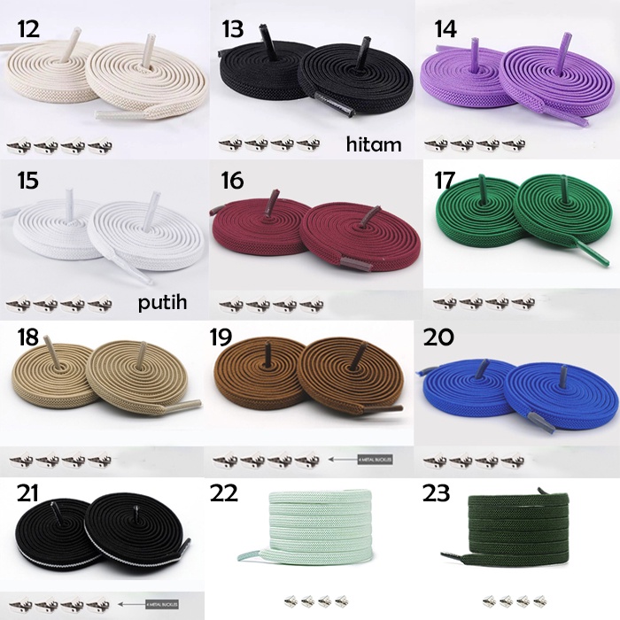 Tali Sepatu Elastis Tie-Free Shoelaces Lazy Flat Solid Shoe Lace