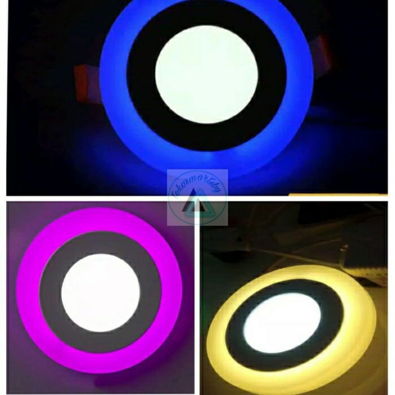 Lampu Panel Downlight 18+6 Watt Inbouw 2 Warna Bulat