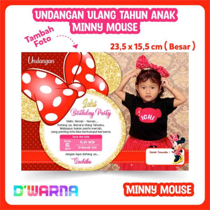 Jual isi 10 ( Undangan Ulang tahun anak Minni Mouse ) | Shopee Indonesia
