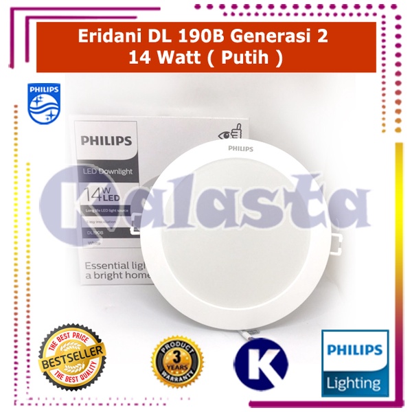 PHILIPS LED Downlight Eridani DL190B 14w 14 watt 6&quot; (Putih)