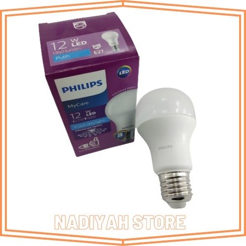 Lampu Bohlam LED Philips 12 Watt Putih/Cool Day Light (12W 12Watt 12 W
