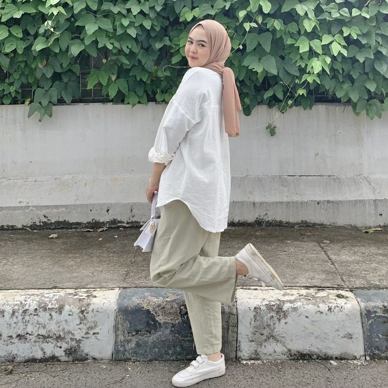 KEMEJA LINEN OVERSIZE OLIVIA SHIRT