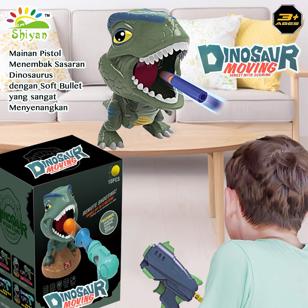 [Shiyan] mainan pistol tembakan dengan target digital dinosaur shooting toy gun