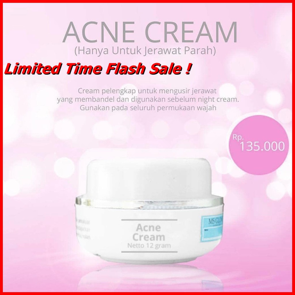 MS Glow Acne Cream Acne Klinik / Premium - Krim Wajah By Cantikskincare - Skin Care Original