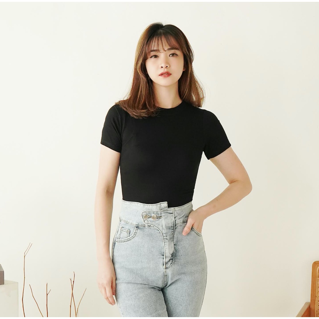 Crop Top Basic Casual Sexy Crop Top Kaos Crop Tee Baju Atasan Wanita 025