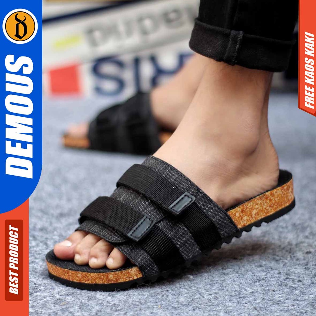 DEMOUS KOSKA Sandal Pria Slop Selop Kekinian Terbaru