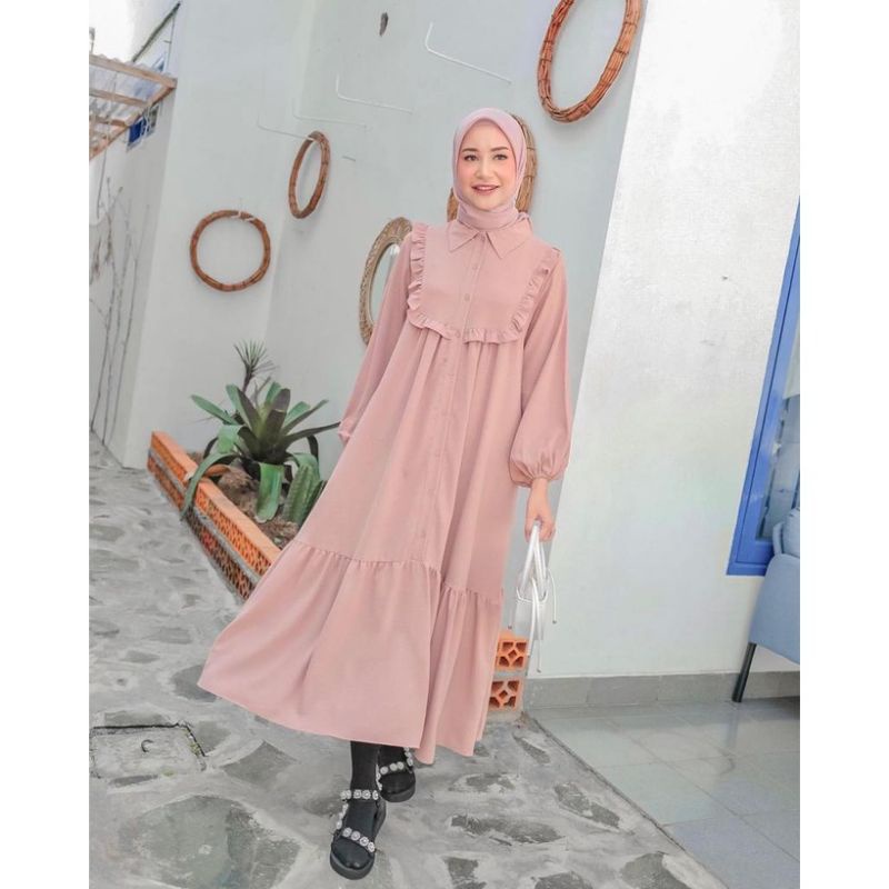 LATAYA MAXY DRESS CRINKLE AIR FLOW BUSUI FRIENDLY / GAMIS SAHIRA / GAMIS REMAJA / GAMIS POLOS / GAMIS CRINKLE TERBARU